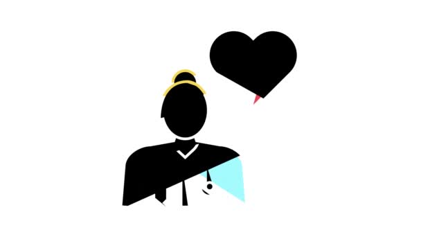 Анимация иконок кардиологов — стоковое видео