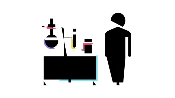 Kolorowa animacja ikony pracownika laboratorium farmaceutycznego — Wideo stockowe