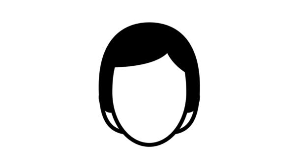 Maschera viso linea icona animazione — Video Stock
