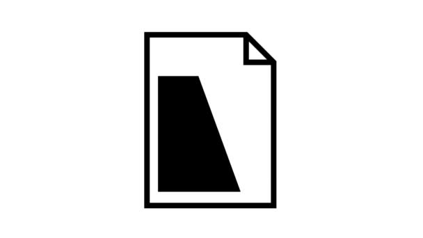 Plan papel lista línea icono animación — Vídeo de stock