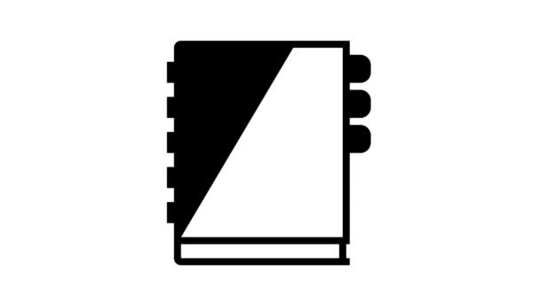 Notebook z ikoną ikony planowania pracy — Wideo stockowe
