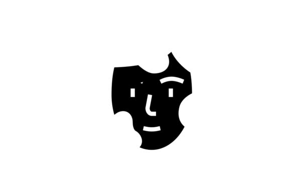 Facial skin disease glyph icon animation — Stock Video