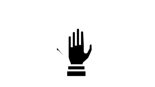 Animação ícone glifo handshake trabalho em equipe — Vídeo de Stock