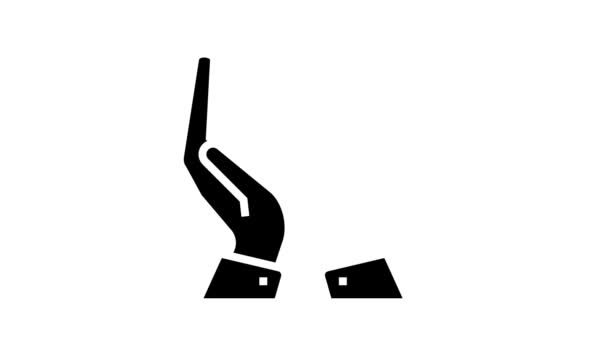 Onschatbare werknemer glyph pictogram animatie — Stockvideo