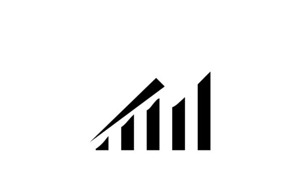 Carrière groei glyph pictogram animatie — Stockvideo