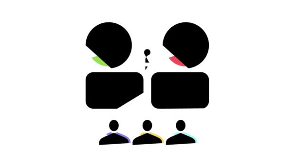 Verkeerde en juiste mening kleur pictogram animatie — Stockvideo