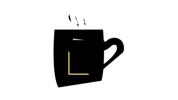 Energy drink pohár barva ikona animace — Stock video