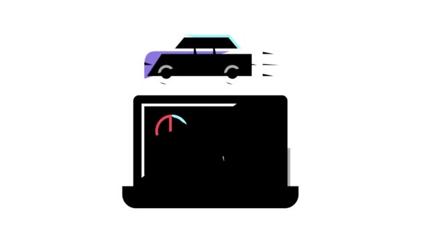 자동차 컴퓨터 프로그램 컬러 아이콘 애니메이션 — 비디오