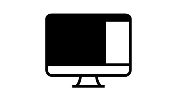 Infografik på datorns display line ikon animation — Stockvideo
