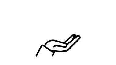 el ele tutuşan dairesel ekonomi süreci çizgi simgesi canlandırması