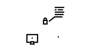 Güvenli dosya gönderme bilgisayar sunucu satırı simgesi canlandırması