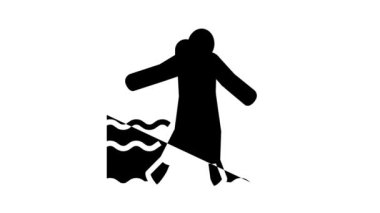 Dalgıç su altında yüzüyor kabartma simgesi canlandırması