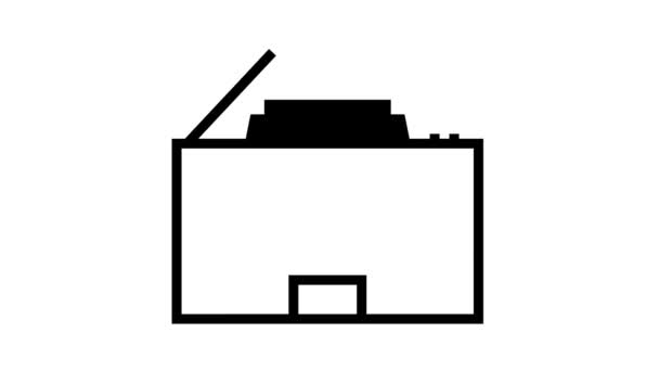 Línea del reproductor de discos icono de animación — Vídeos de Stock