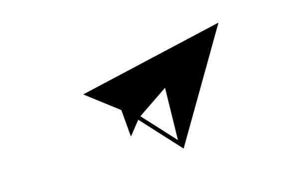 Animazione icona linea aereo di carta — Video Stock