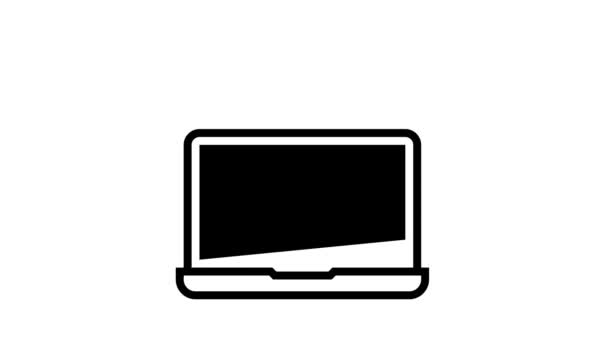Carro teste computador programa linha ícone animação — Vídeo de Stock