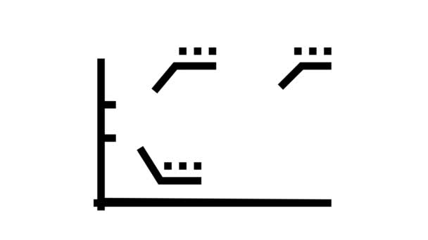 Animazione icona linea di modellazione aereo — Video Stock