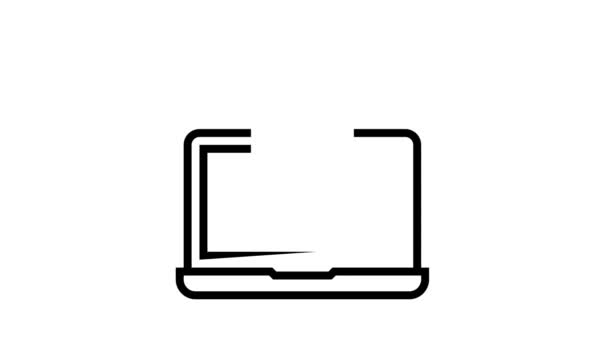 Modelowanie statku program komputerowy ikona animacja linii — Wideo stockowe
