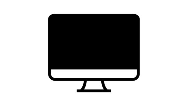 Zbor cale calculator simulator linie pictogramă animație — Videoclip de stoc