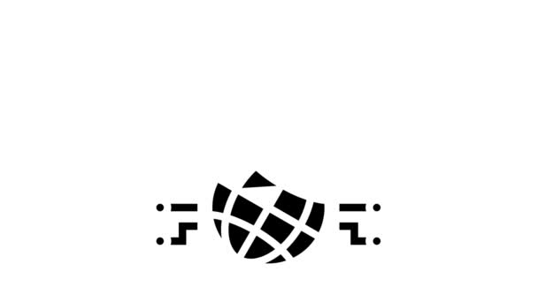 Presentazione delle ricerche di mercato mondiale glyph icon animazione — Video Stock