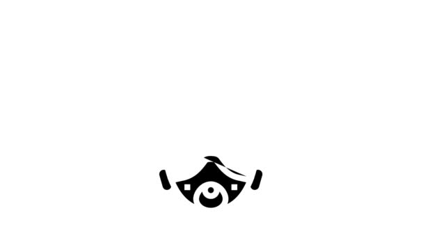 Maschera immersione glyph icona animazione — Video Stock