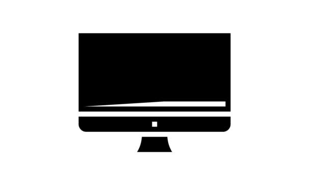 Tareas en la animación icono glifo pantalla del ordenador — Vídeos de Stock