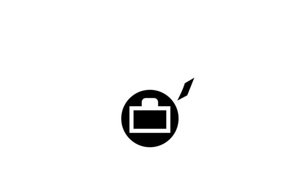 机械手握住手提箱字形动画图标 — 图库视频影像