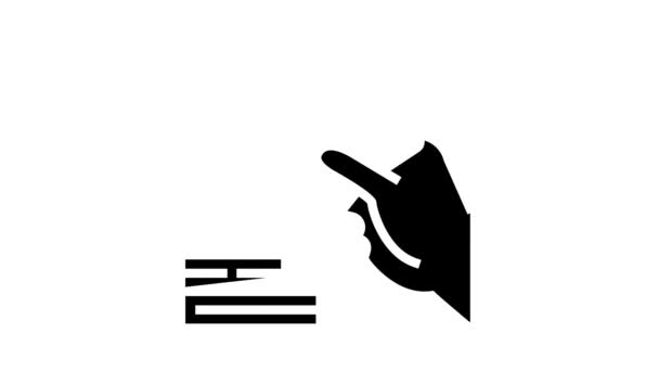 Rapporto scrittura icona glyph animazione — Video Stock
