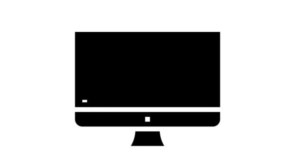 Flygbana datorsimulator glyph ikon animation — Stockvideo