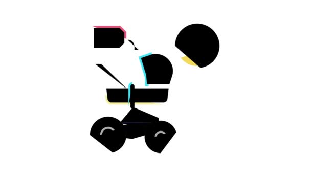 Stroller rental color icon animation — Stock Video