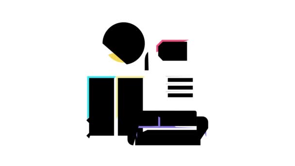 Alquiler de muebles icono de color animación — Vídeos de Stock