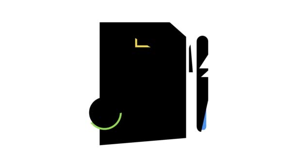 Contrato de entrega signo color icono animación — Vídeos de Stock