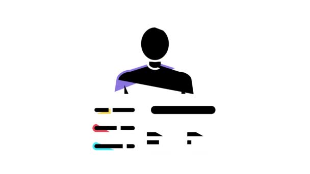 Trabajador habilidades color icono animación — Vídeos de Stock