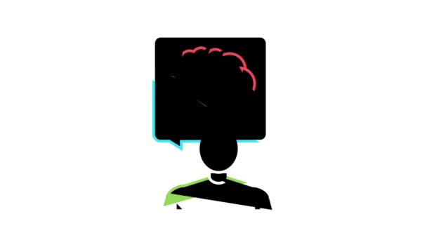 Trabajador conocimiento color icono animación — Vídeos de Stock