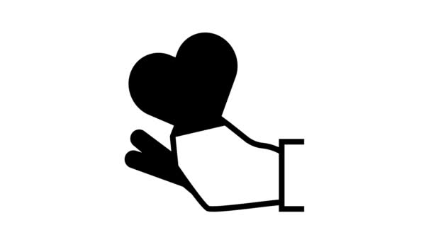 Valentijn ansichtkaart huidige lijn pictogram animatie — Stockvideo