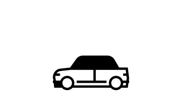 Car rental line icon animation — Stock Video