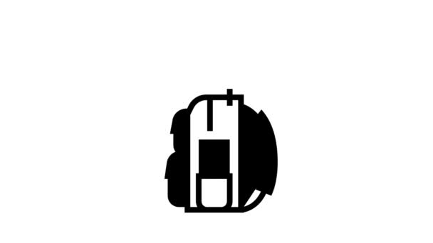 여행 가방 렌 터 라인 아이콘 애니메이션 — 비디오