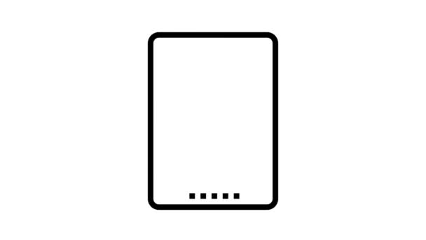 Ikona ikony linii hasła tabletu — Wideo stockowe