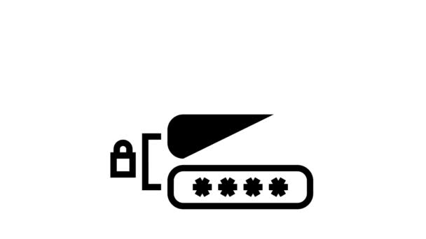 Animazione dell'icona della riga password non riuscita — Video Stock