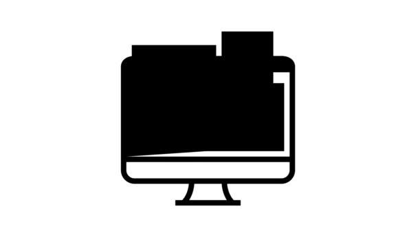 电脑屏幕线图标动画广告横幅 — 图库视频影像