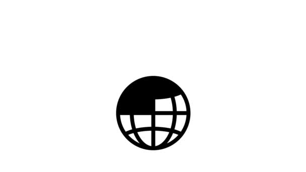 Wereld import en export lijn pictogram animatie — Stockvideo
