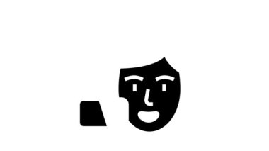 İnsan teşekkürler konuşma sembolü canlandırması