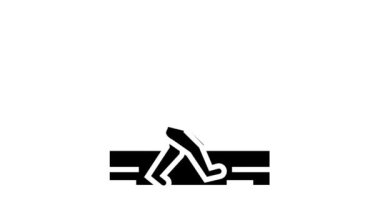 kış çalışan glyph simgesi canlandırması