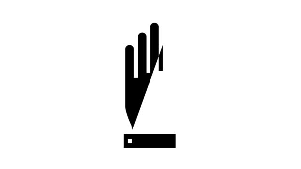 Hart op palm glyph pictogram animatie — Stockvideo