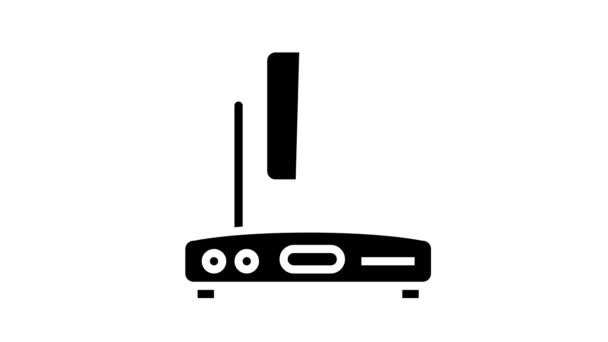 Wifi router password glyph icon animation — Stock Video