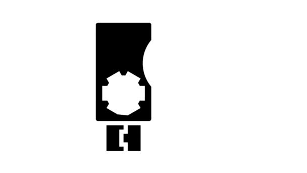Flash drive contraseña glifo icono de animación — Vídeo de stock