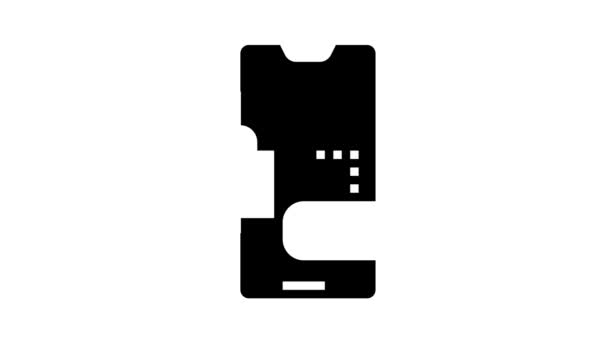 Password dello smartphone icona glyph animazione — Video Stock