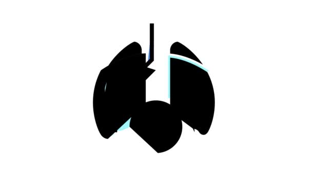 Polmoni con animazione icona di colore ossigeno — Video Stock