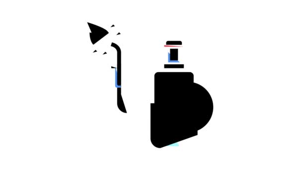 Bombola di ossigeno per la saldatura a colori icona animazione — Video Stock
