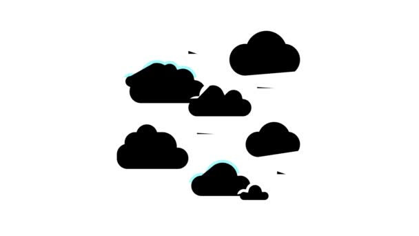 Naturalne chmury kolor ikona animacja — Wideo stockowe