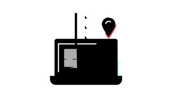 Анимация иконки для ноутбука — стоковое видео
